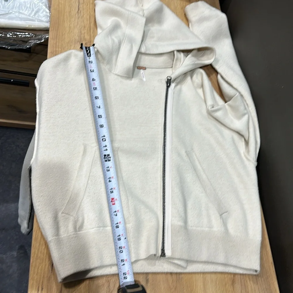 Free people Georgia sweater hoodie cream moto cut - Picture 9 of 11